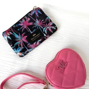 Juicy Couture Black and Pink Clutch Wristlet